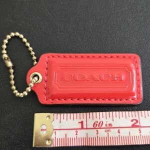 Coach Patent Leather Purse Charm Hang Tag Keychain Burnt Orange